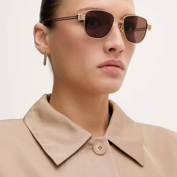Bottega Veneta BV1380S 002 Square Sunglasses - Gold/Yellow main image 6